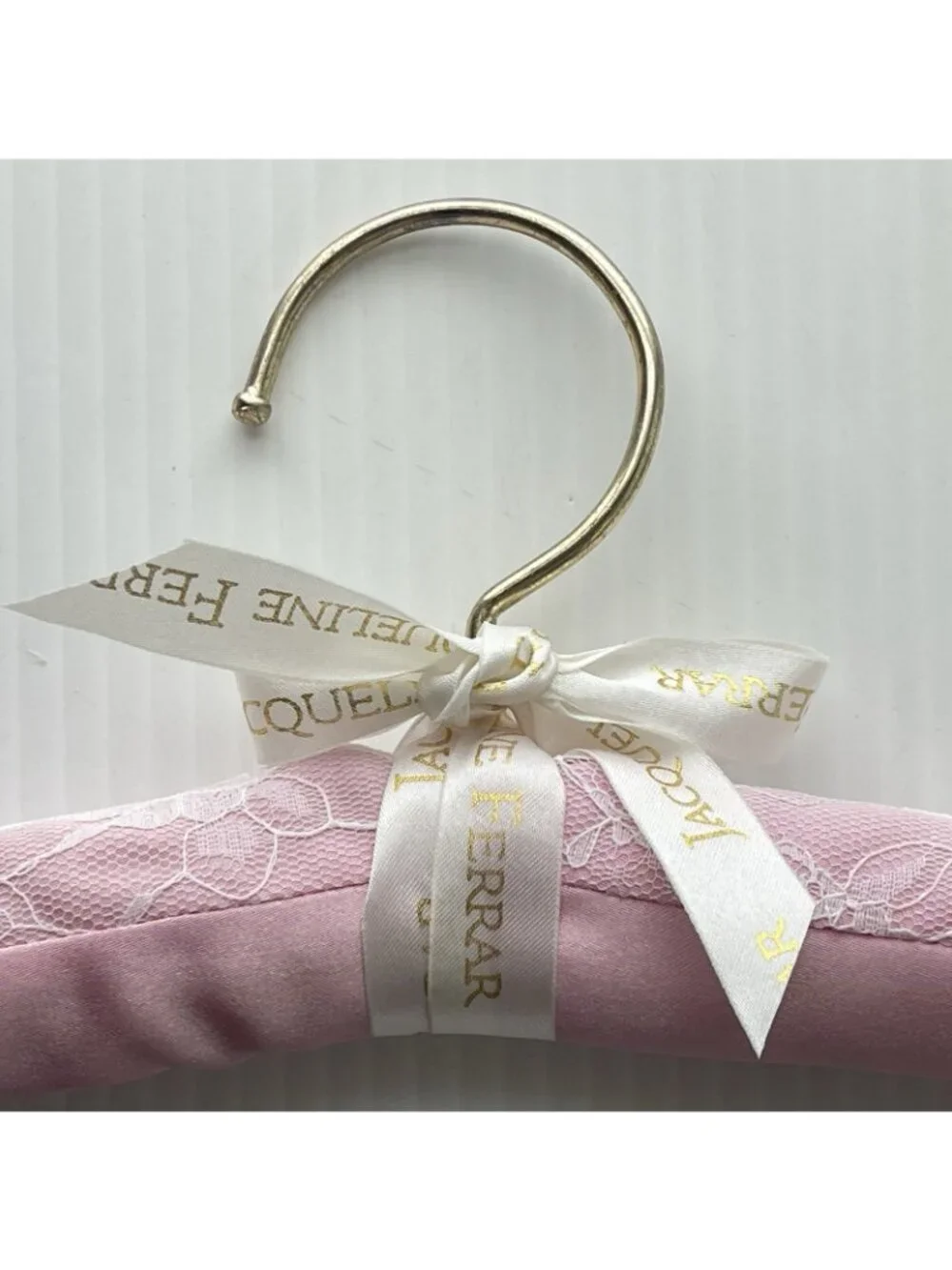 Jacqueline Ferrar Lace Clothing Hanger Padded Pink Bridal Wedding Dress Lingerie